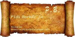 Pidl Borbála névjegykártya